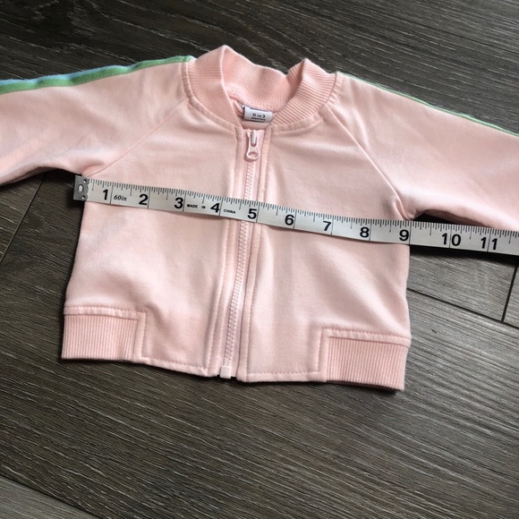 Janie And Jack Baby Pink And Pastel Rainbow Stripe Track Jacket Size 0-3 Months - Picture 4 of 10